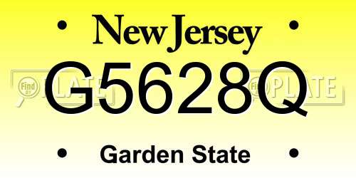 G5628Q New Jersey License Plate