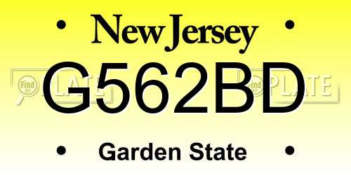 G562BD New Jersey License Plate