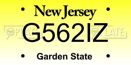 G562IZ New Jersey License Plate