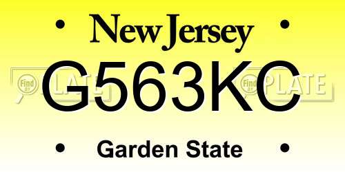 G563KC New Jersey License Plate