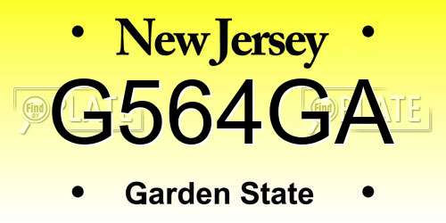 G564GA New Jersey License Plate