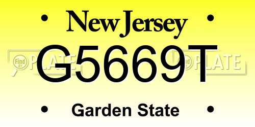 G5669T New Jersey License Plate