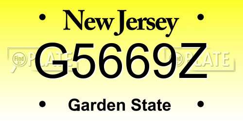 G5669Z New Jersey License Plate