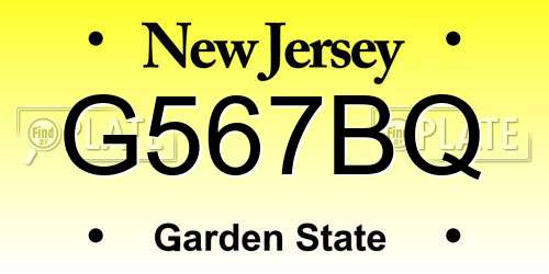 G567BQ New Jersey License Plate