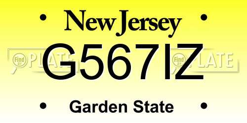G567IZ New Jersey License Plate