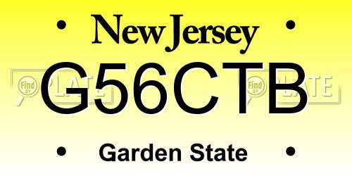 G56CTB New Jersey License Plate