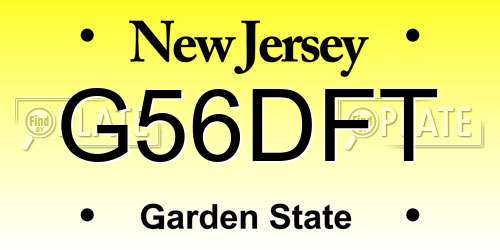 G56DFT New Jersey License Plate