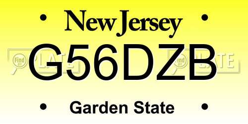 G56DZB New Jersey License Plate