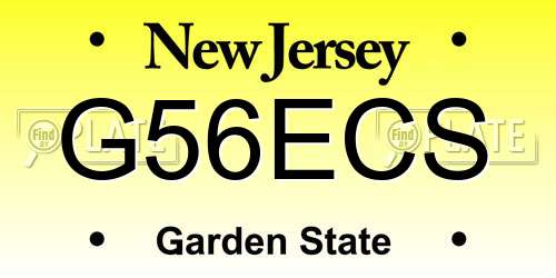 G56ECS New Jersey License Plate