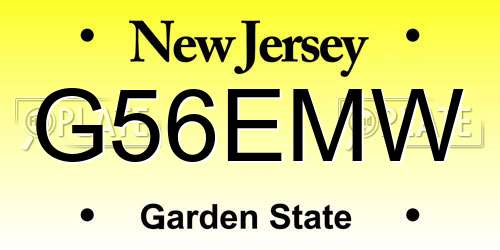G56EMW New Jersey License Plate