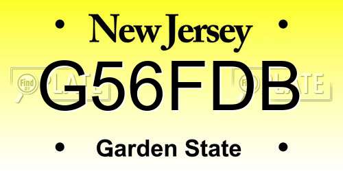 G56FDB New Jersey License Plate