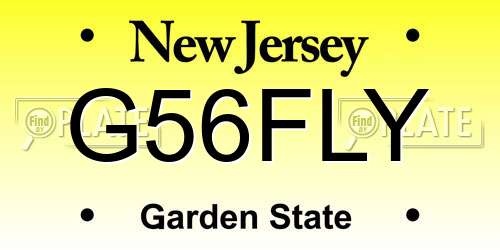 G56FLY New Jersey License Plate