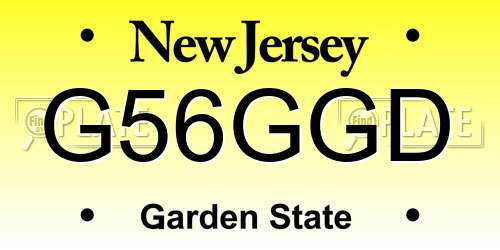 G56GGD New Jersey License Plate