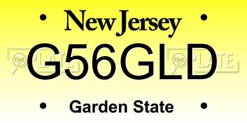 G56GLD New Jersey License Plate