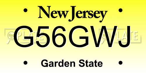 G56GWJ New Jersey License Plate