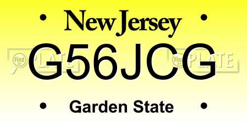 G56JCG New Jersey License Plate