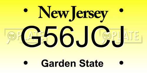 G56JCJ New Jersey License Plate