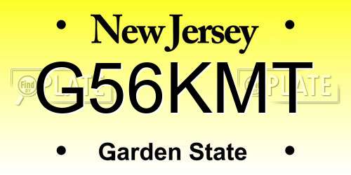 G56KMT New Jersey License Plate