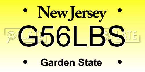 G56LBS New Jersey License Plate