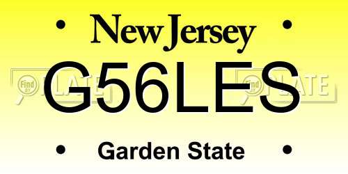 G56LES New Jersey License Plate