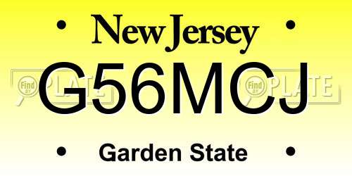 G56MCJ New Jersey License Plate