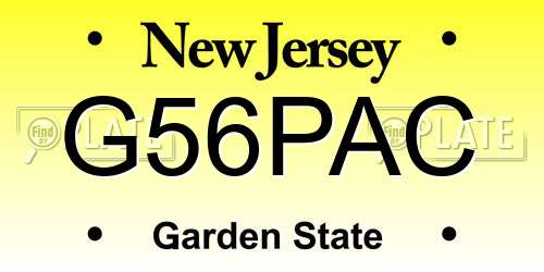 G56PAC New Jersey License Plate