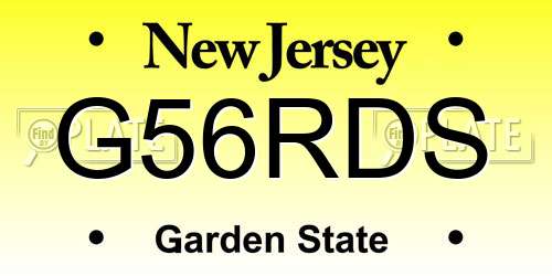 G56RDS New Jersey License Plate