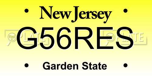G56RES New Jersey License Plate
