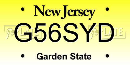 G56SYD New Jersey License Plate