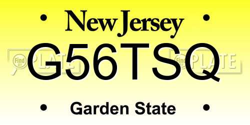 G56TSQ New Jersey License Plate
