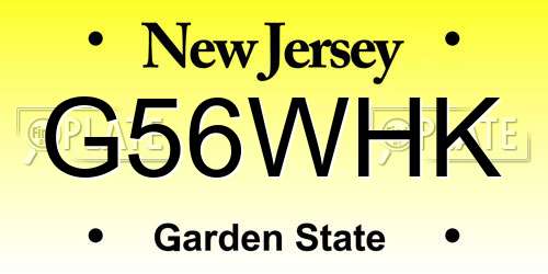 G56WHK New Jersey License Plate