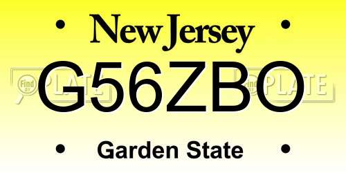 G56ZBO New Jersey License Plate