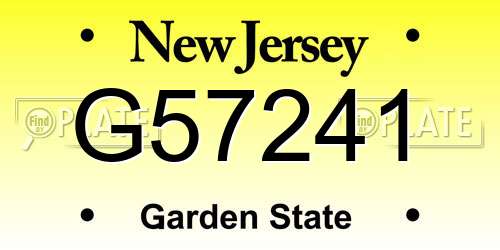 G57241 New Jersey License Plate