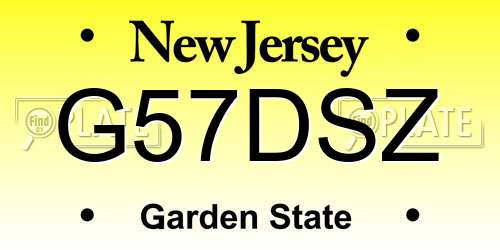 G57DSZ New Jersey License Plate