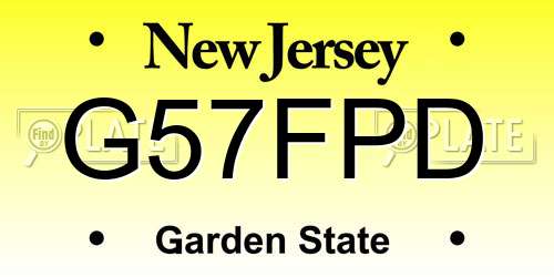 G57FPD New Jersey License Plate