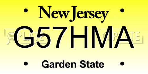 G57HMA New Jersey License Plate