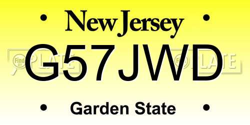 G57JWD New Jersey License Plate