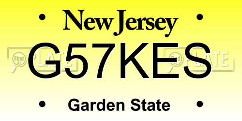 G57KES New Jersey License Plate