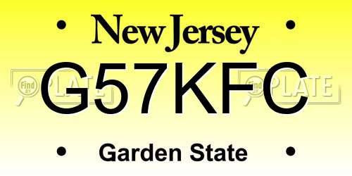 G57KFC New Jersey License Plate