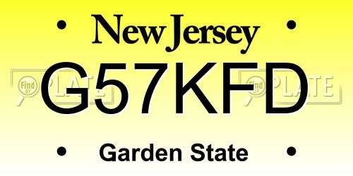 G57KFD New Jersey License Plate