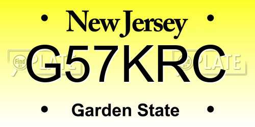 G57KRC New Jersey License Plate
