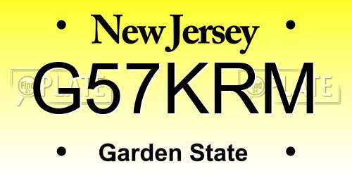 G57KRM New Jersey License Plate
