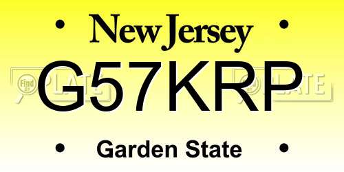 G57KRP New Jersey License Plate