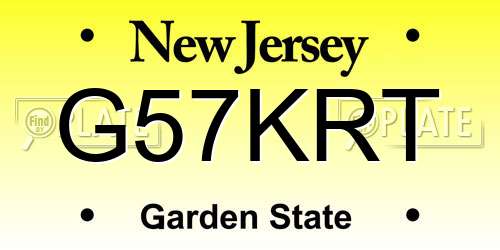 G57KRT New Jersey License Plate
