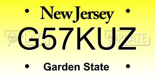 G57KUZ New Jersey License Plate