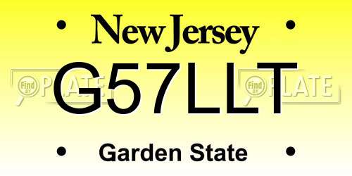 G57LLT New Jersey License Plate