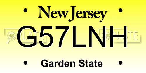 G57LNH New Jersey License Plate