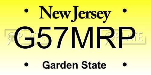 G57MRP New Jersey License Plate