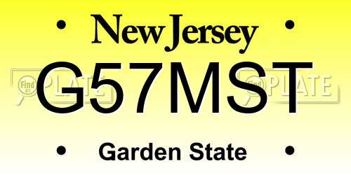 G57MST New Jersey License Plate