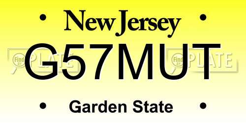 G57MUT New Jersey License Plate